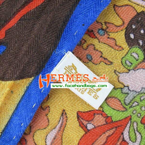 Hermes Hand-Rolled Cashmere Square Scarf Yellow HECASS 120 x 120